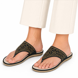LEE COOPER BLACK SANDALS FOR WOM...