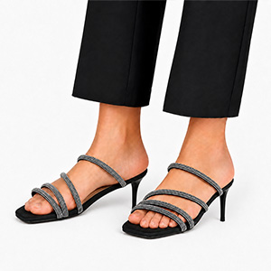 LEE COOPER BLACK SANDALS FOR WOM...