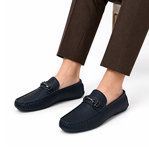BLACK CASUAL MOCCASIN SHOE FOR M...