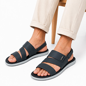 LEE COOPER BLACK COMFORT SANDALS...